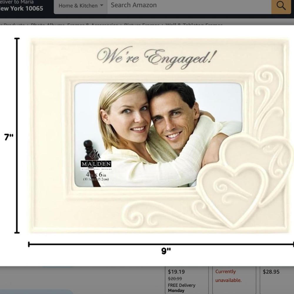 Malden International Designs Glazed Ceramic With Silver Accents "We're Engaged"
